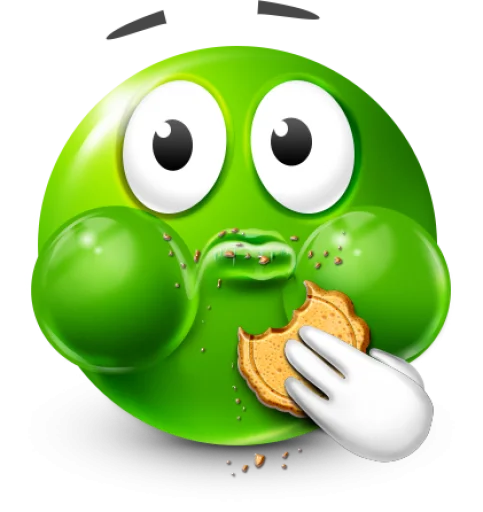 🤩 Стикер «Green Face Emoji» для Telegram