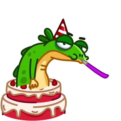 🥳 Стикер «Green Lizard» для Telegram