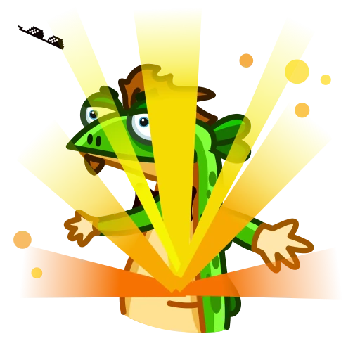 😎 Стикер «Green Lizard» для Telegram
