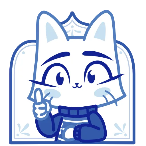 ⭐ Эмодзи «Кошечка Гжель» для Telegram