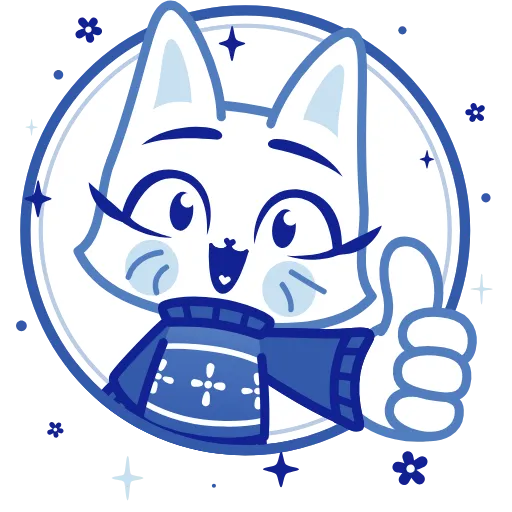Эмодзи Кошечка Гжель для Telegram — скачать
