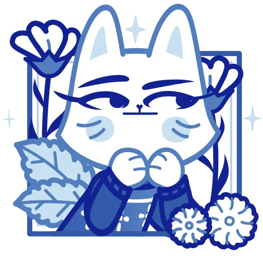 ⭐ Эмодзи «Кошечка Гжель» для Telegram