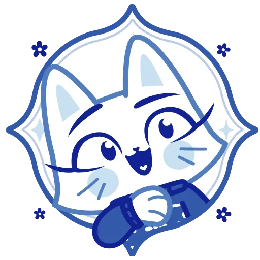 ⭐ Эмодзи «Кошечка Гжель» для Telegram