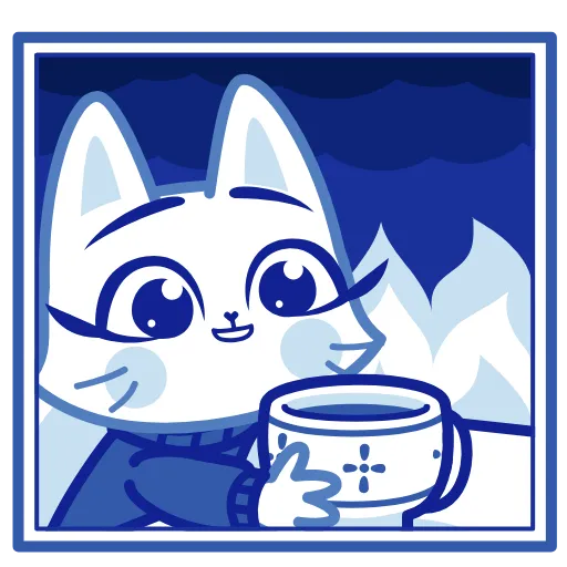 ☕ Эмодзи «Кошечка Гжель» для Telegram