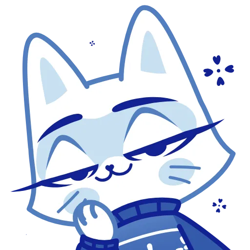 ⭐ Эмодзи «Кошечка Гжель» для Telegram