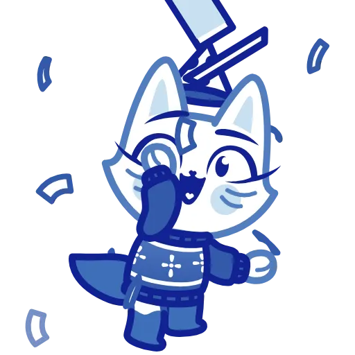 ⭐ Эмодзи «Кошечка Гжель» для Telegram