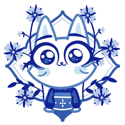 🥺 Эмодзи «Кошечка Гжель» для Telegram