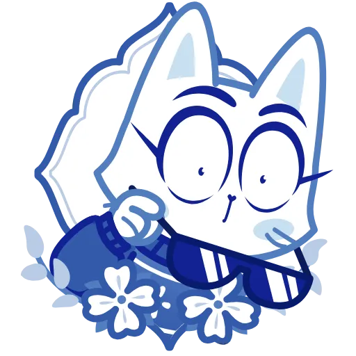 ⭐ Эмодзи «Кошечка Гжель» для Telegram