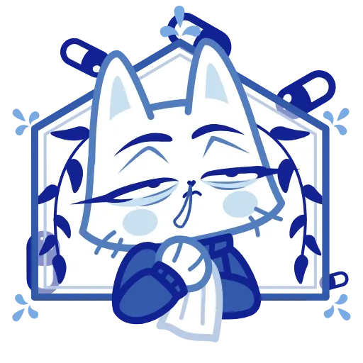 ⭐ Эмодзи «Кошечка Гжель» для Telegram