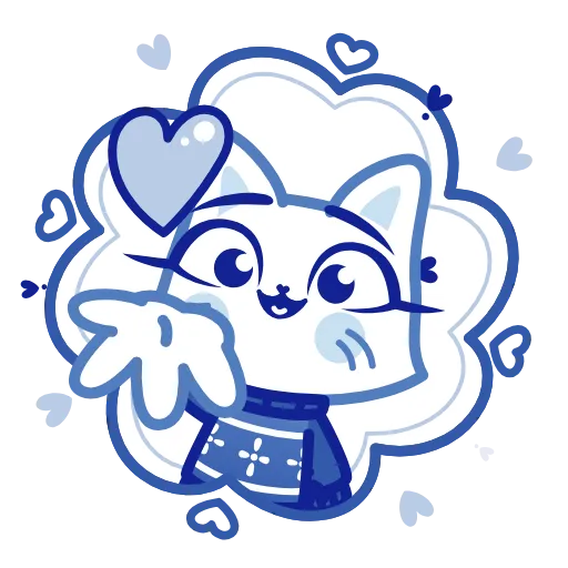 😘 Эмодзи «Кошечка Гжель» для Telegram