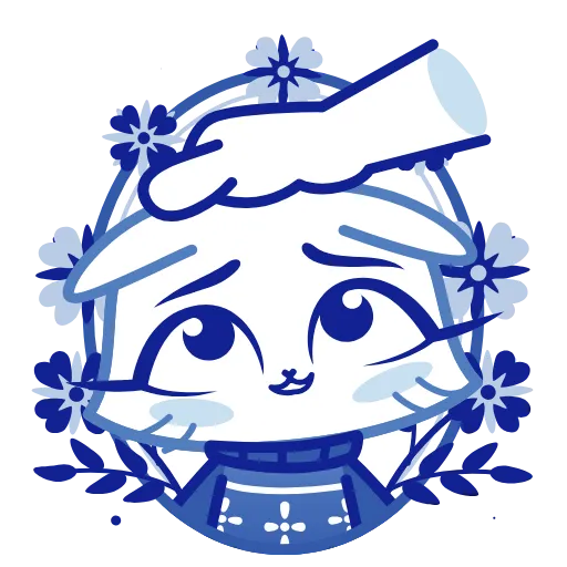 ⭐ Эмодзи «Кошечка Гжель» для Telegram