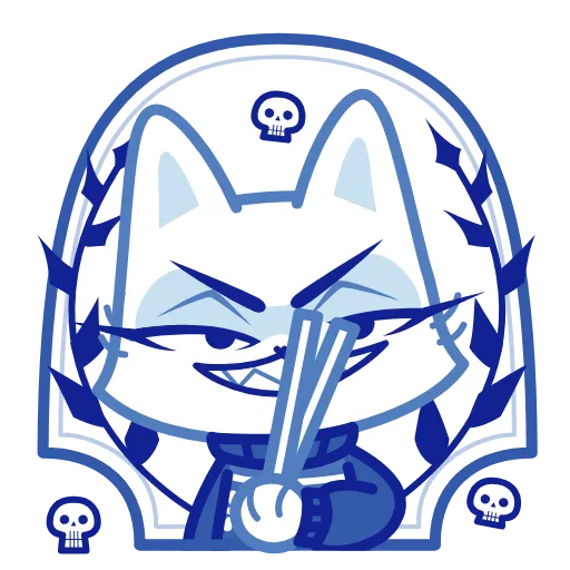 ⭐ Эмодзи «Кошечка Гжель» для Telegram