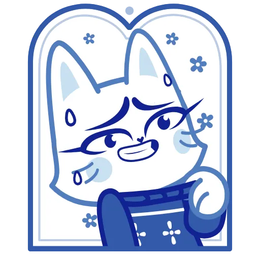 😬 Эмодзи «Кошечка Гжель» для Telegram