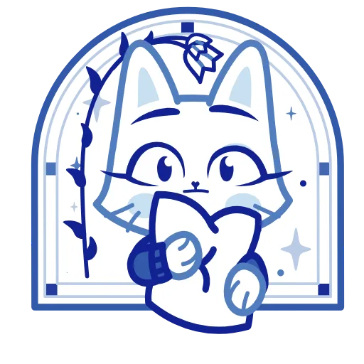 ⭐ Эмодзи «Кошечка Гжель» для Telegram