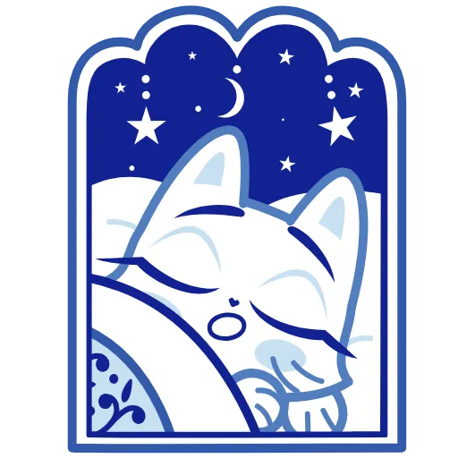 😴 Эмодзи «Кошечка Гжель» для Telegram