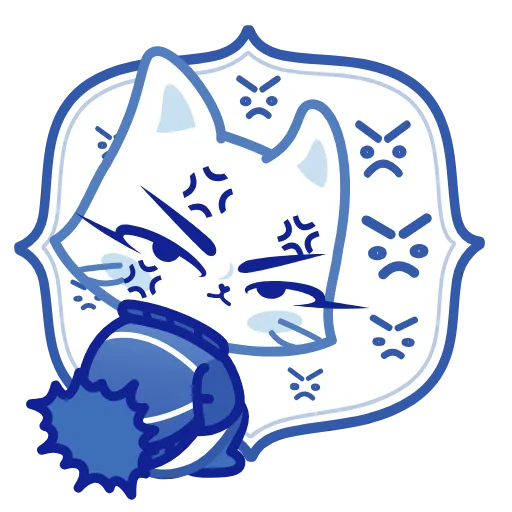⭐ Эмодзи «Кошечка Гжель» для Telegram