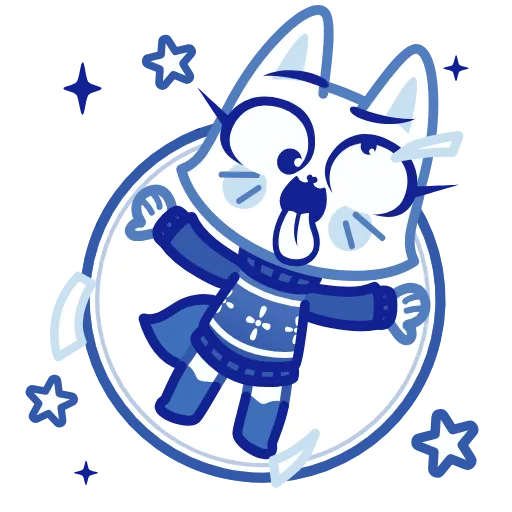 ⭐ Эмодзи «Кошечка Гжель» для Telegram