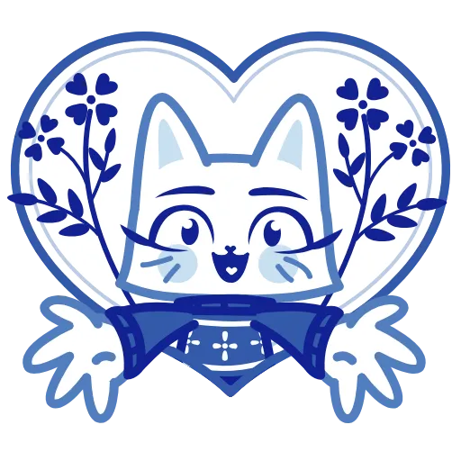 ❤️ Эмодзи «Кошечка Гжель» для Telegram
