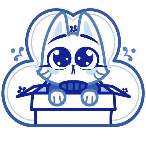 ⭐ Эмодзи «Кошечка Гжель» для Telegram