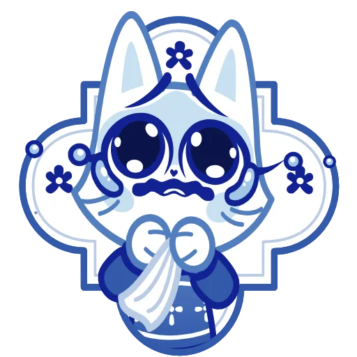 ⭐ Эмодзи «Кошечка Гжель» для Telegram