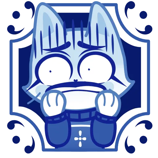 ⭐ Эмодзи «Кошечка Гжель» для Telegram