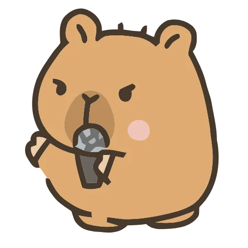 🎤 Эмодзи «💕 Набор эмоджи с капибарой в качестве» для Telegram