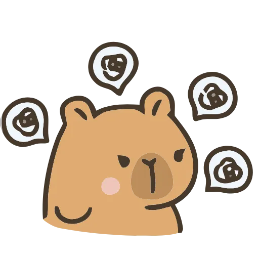 💭 Эмодзи «💕 Набор эмоджи с капибарой в качестве» для Telegram