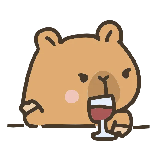 🍷 Эмодзи «💕 Набор эмоджи с капибарой в качестве» для Telegram