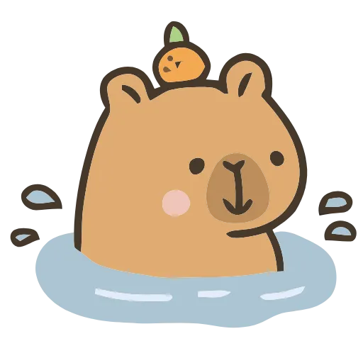 🍊 Эмодзи «💕 Набор эмоджи с капибарой в качестве» для Telegram