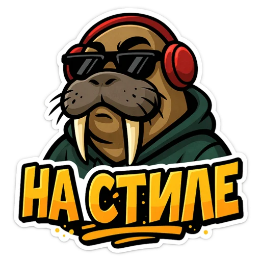 🖼 Стикер «Хайповый морж» для Telegram