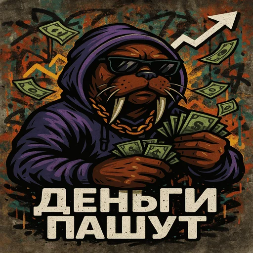 📈 Стикер «Хайповый морж» для Telegram