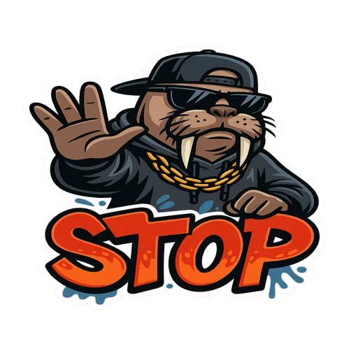 ✋️ Стикер «Хайповый морж» для Telegram