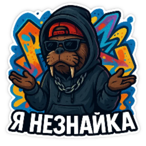 🤷‍♂ Стикер «Хайповый морж» для Telegram