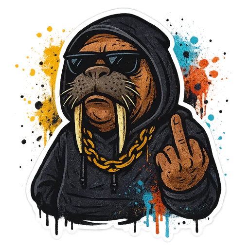 🖕 Стикер «Хайповый морж» для Telegram