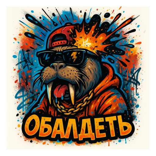 🤯 Стикер «Хайповый морж» для Telegram