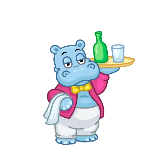 🍷 Стикер «Hippos» для Telegram