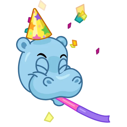 🥳 Стикер «Hippos» для Telegram