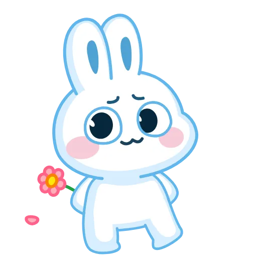 🌺 Эмодзи «Анимированный набор эмоджи с милым белым Зайчиком» для Telegram