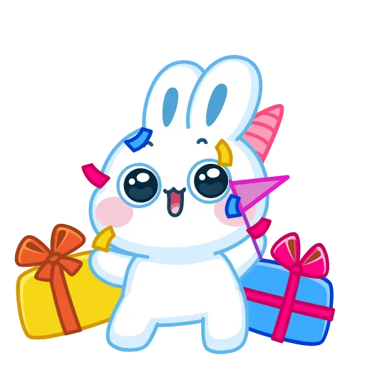 🎁 Эмодзи «Анимированный набор эмоджи с милым белым Зайчиком» для Telegram