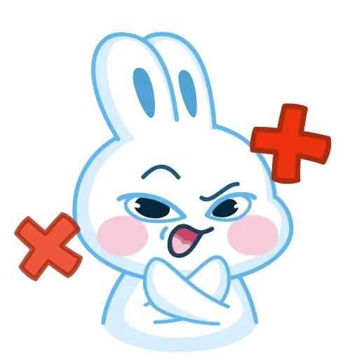 🙅‍♂️ Эмодзи «Анимированный набор эмоджи с милым белым Зайчиком» для Telegram