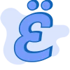 🤩 Эмодзи «Синие векторные буквы» для Telegram