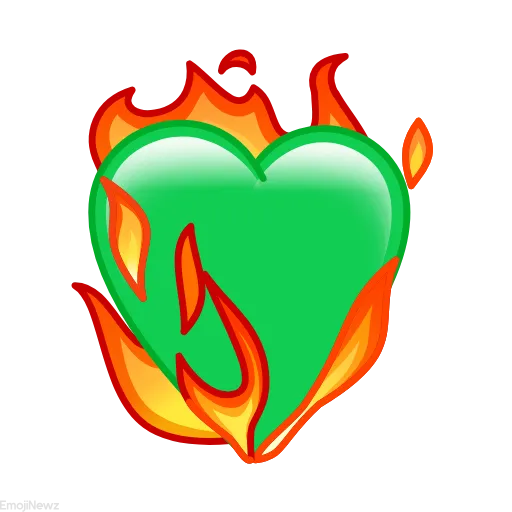 💚 Эмодзи «Огненные сердечки» для Telegram