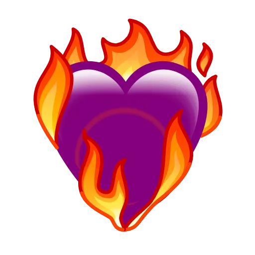 💜 Эмодзи «Огненные сердечки» для Telegram