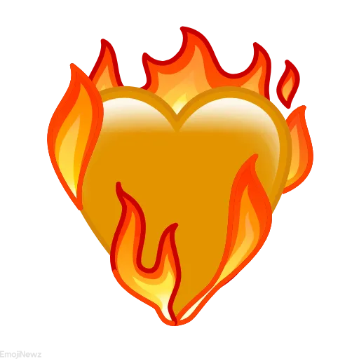 🧡 Эмодзи «Огненные сердечки» для Telegram