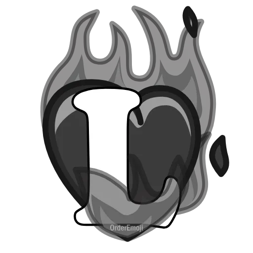 🔠 Эмодзи «Розовые пламенные буквы в сердечках.» для Telegram