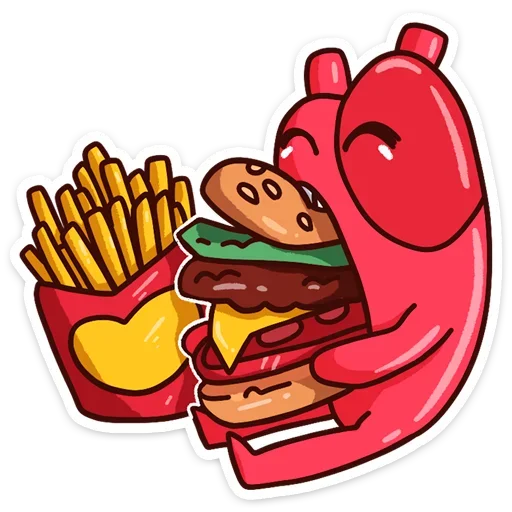 🍟 Стикер «Сердце и Мозг» для Telegram