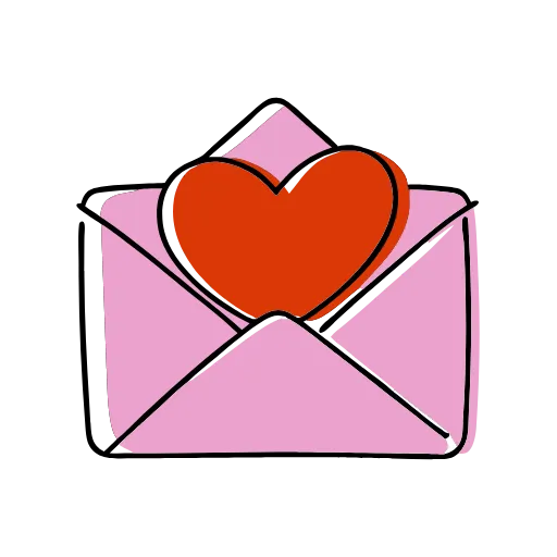 ✉️ Эмодзи «Красные буквы, сердечки» для Telegram