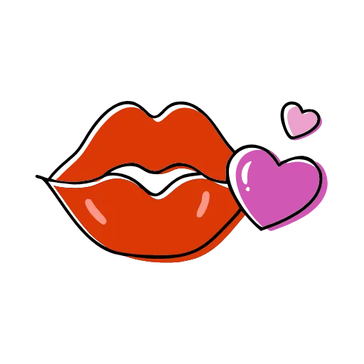 💋 Эмодзи «Красные буквы, сердечки» для Telegram