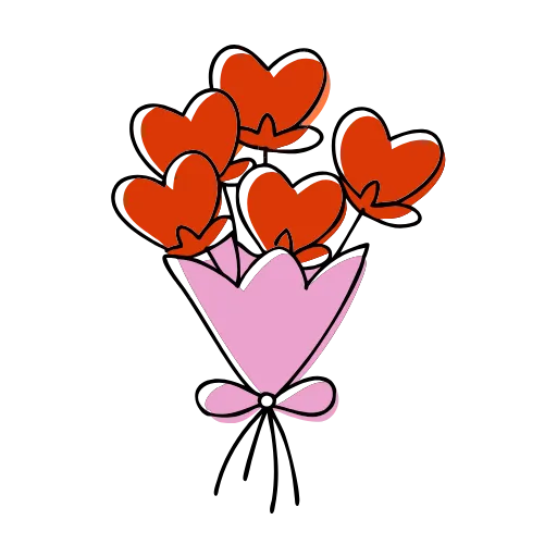 🌷 Эмодзи «Красные буквы, сердечки» для Telegram