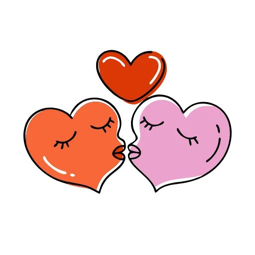 💏 Эмодзи «Красные буквы, сердечки» для Telegram